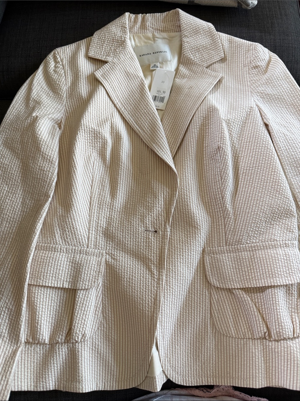 Banana Republic Light Cream Textured Blazer